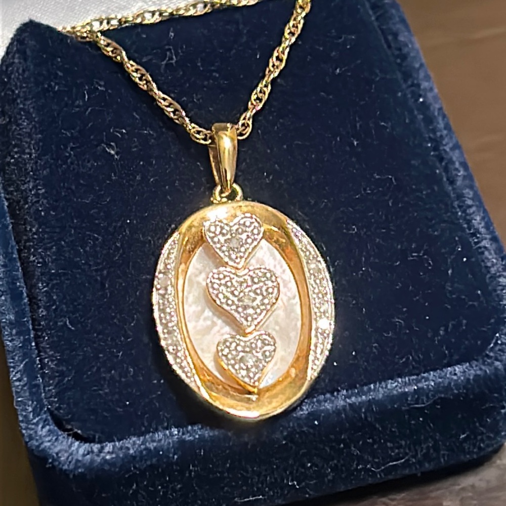 Danbury Mint My Daughter "I Love You" Diamond Pendant